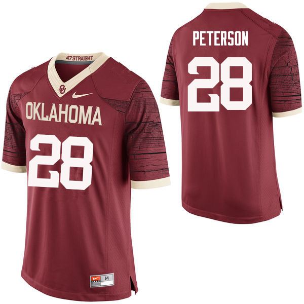 Men Oklahoma Sooners #28 Adrian Peterson College Football Jerseys Limited-Crimson